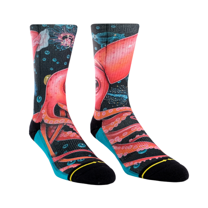 Giant Strawberry Squid Adult Crew Socks With Art From Umijoo
