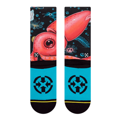 Giant Strawberry Squid Adult Crew Socks With Art From Umijoo