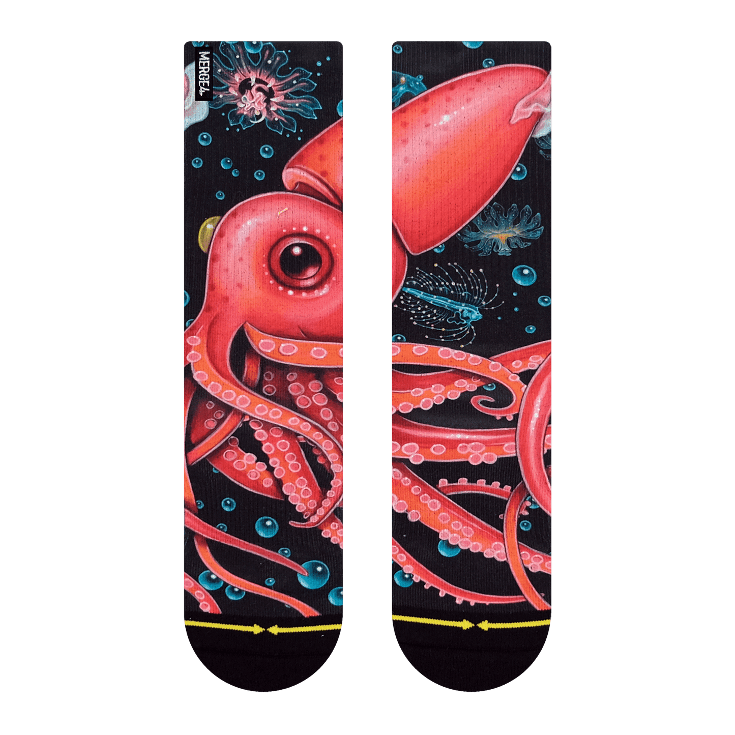 Giant Strawberry Squid Adult Crew Socks With Art From Umijoo