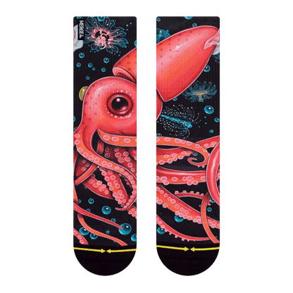 Giant Strawberry Squid Adult Crew Socks With Art From Umijoo