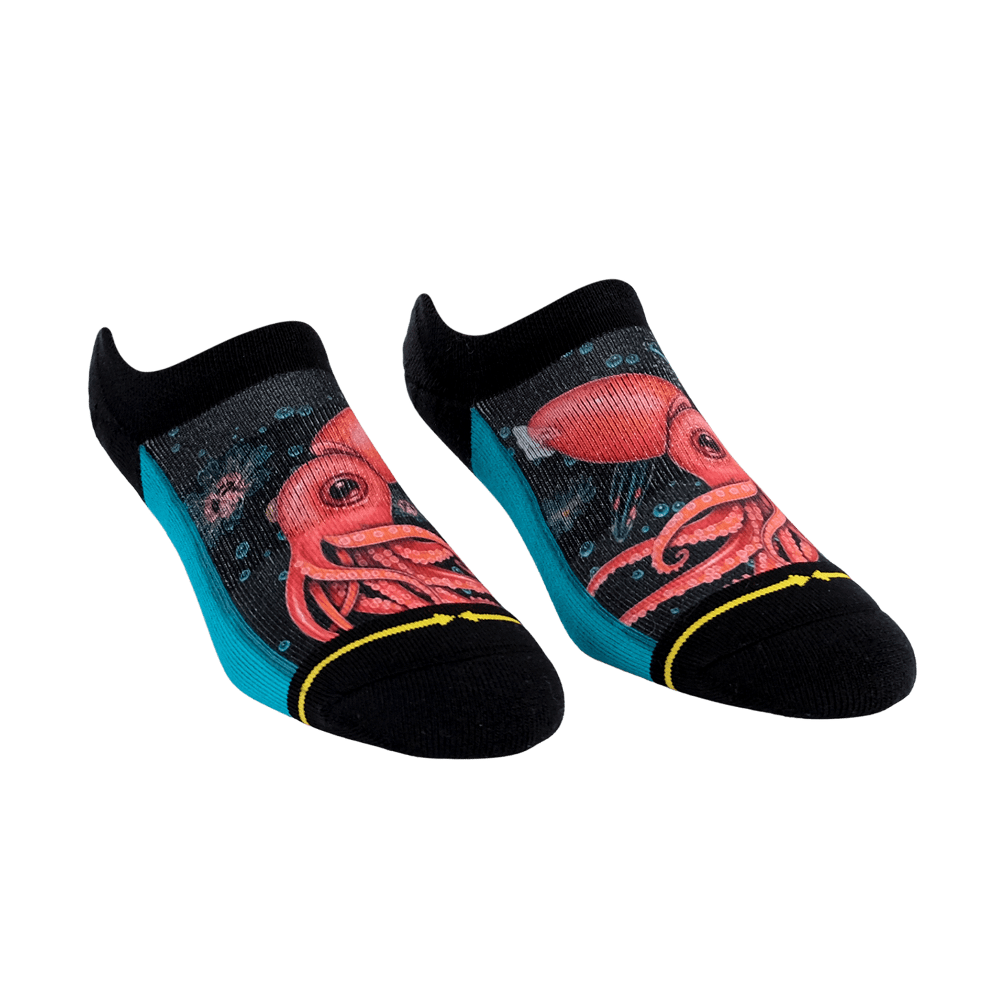 Strawberry Squid Adult No Show Socks With Art From Umijoo