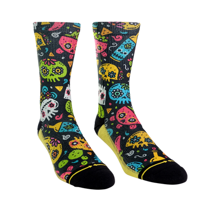 Walmazan Sugar Skulls Mini Adult Crew Socks