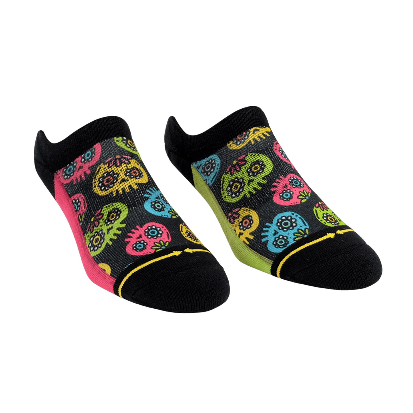 Sugar Skulls Adult No Show Socks With Art By Walmazan