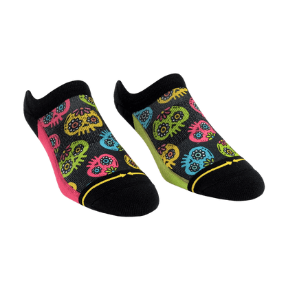 Sugar Skulls Adult No Show Socks With Art By Walmazan