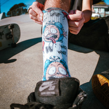 Wakey Wakey Skate Adult Socks Art By Steve Caballero