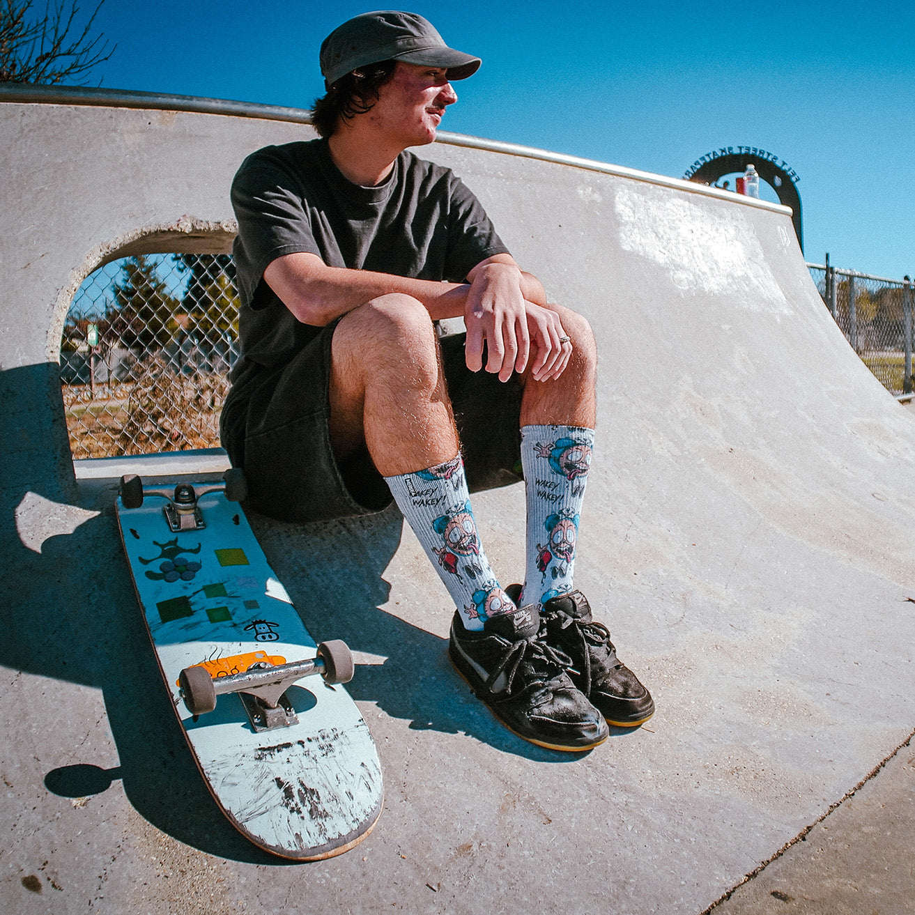 Wakey Wakey Skate Adult Socks Art By Steve Caballero