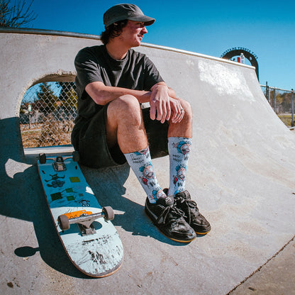 Wakey Wakey Skate Adult Socks Art By Steve Caballero