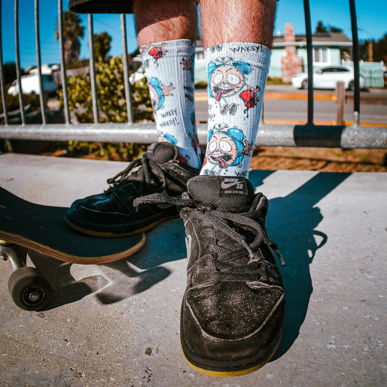 Wakey Wakey Skate Adult Socks Art By Steve Caballero