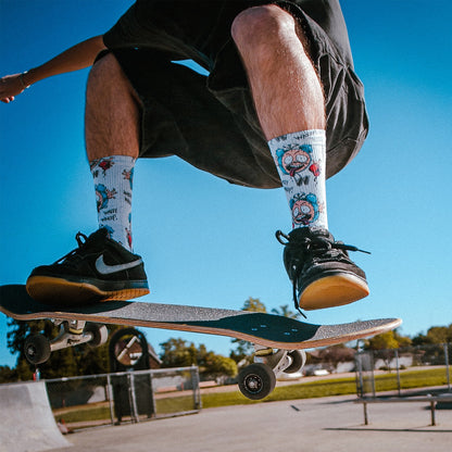 Wakey Wakey Skate Adult Socks Art By Steve Caballero