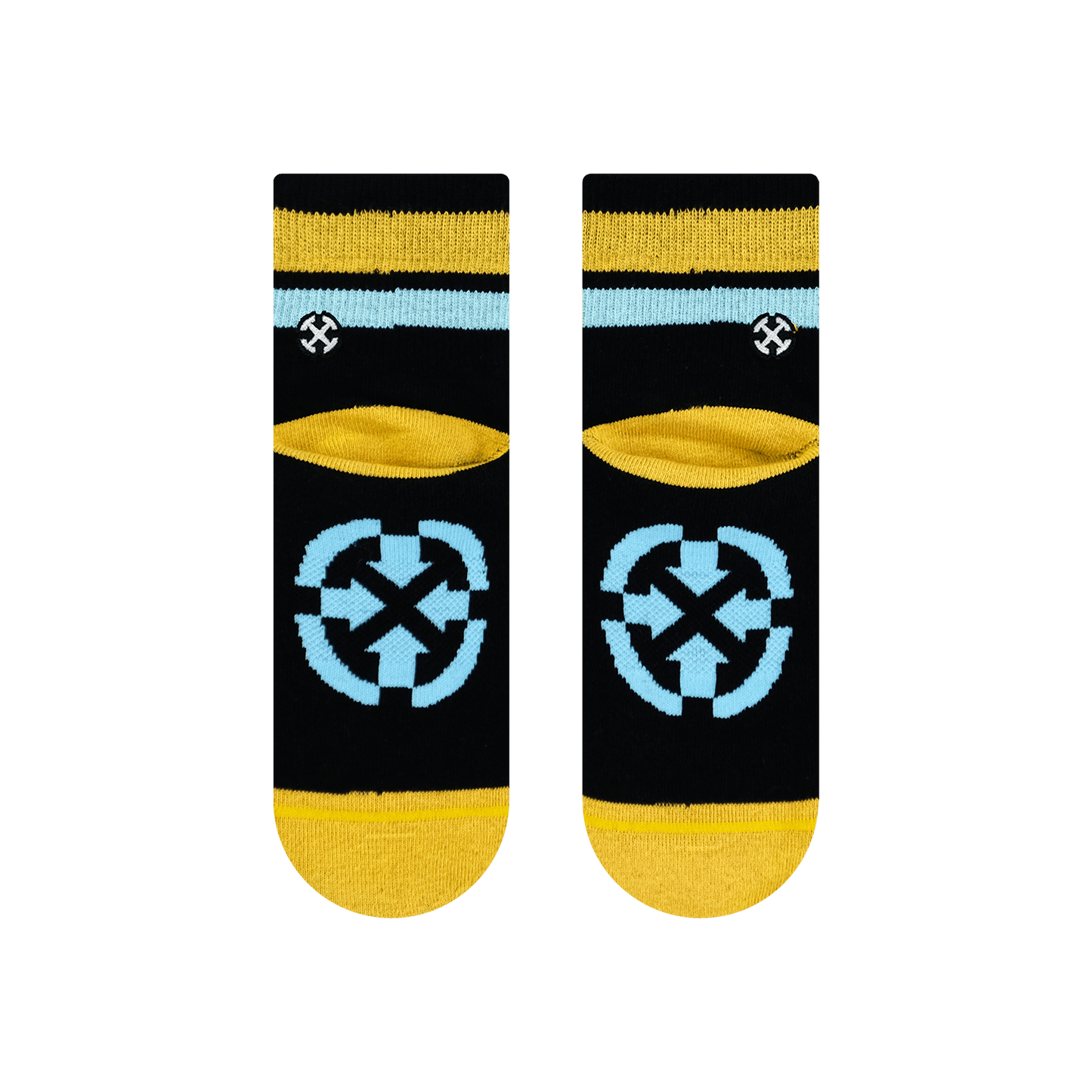 Organic Cotton Black/Orange Adult Quarter Crew Socks