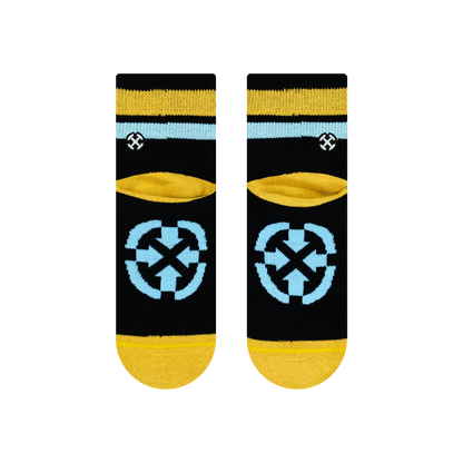 Organic Cotton Black/Orange Adult Quarter Crew Socks