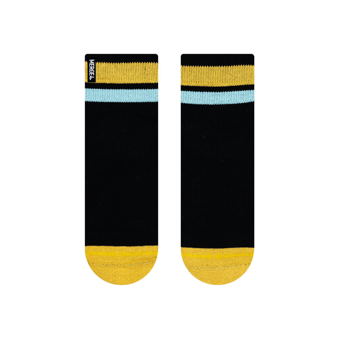 Organic Cotton Black/Orange Adult Quarter Crew Socks
