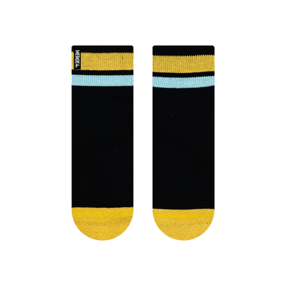 Organic Cotton Black/Orange Adult Quarter Crew Socks