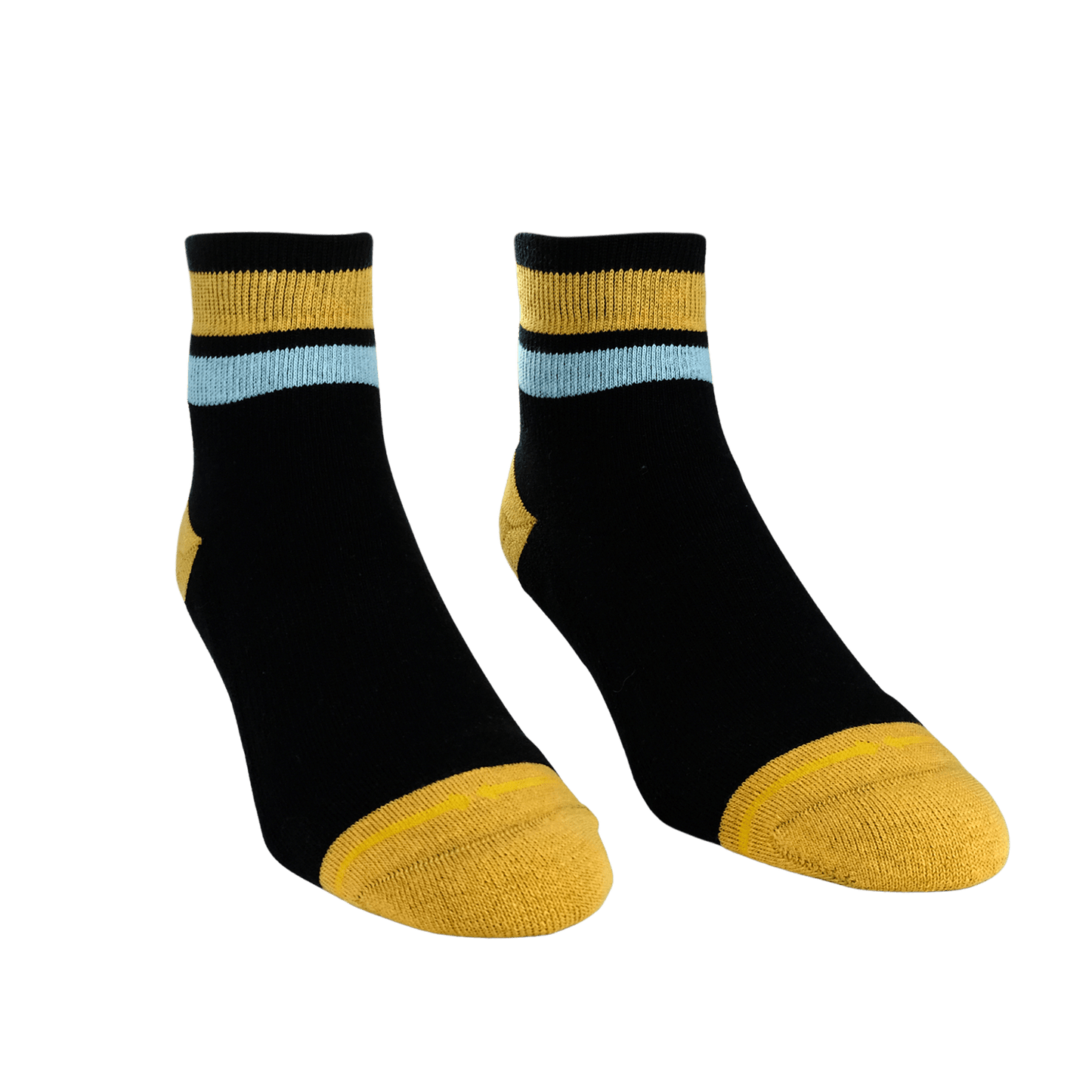 Organic Cotton Black/Orange Adult Quarter Crew Socks
