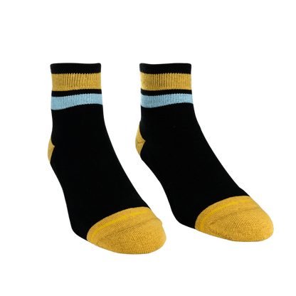 Organic Cotton Black/Orange Adult Quarter Crew Socks