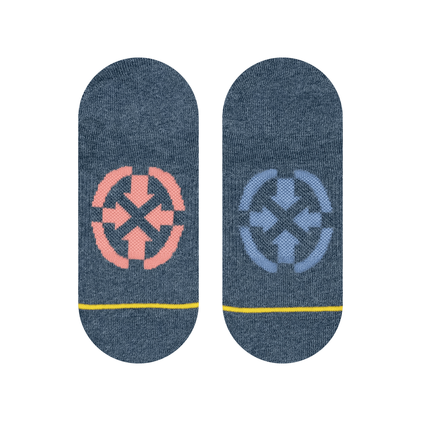 Rhythm Stripe Plant Dye Adult No Show Socks