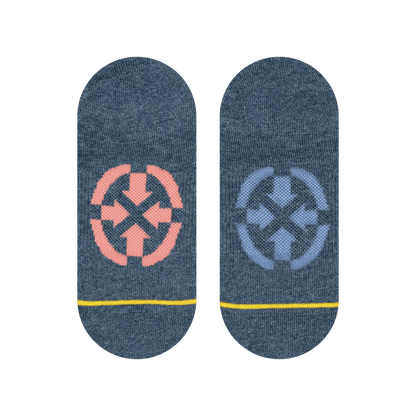 Rhythm Stripe Plant Dye Adult No Show Socks