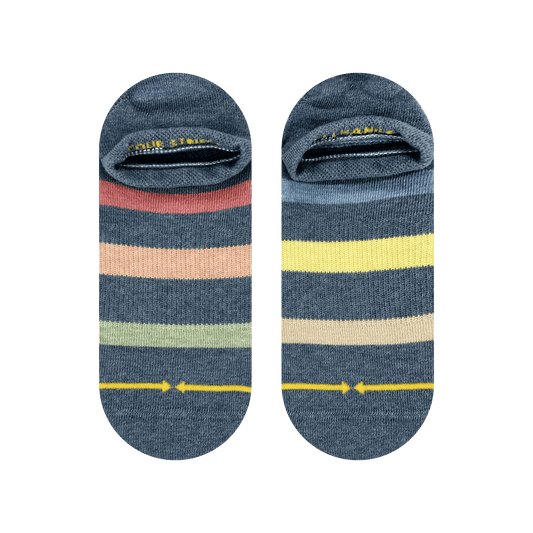 Rhythm Stripe Plant Dye Adult No Show Socks