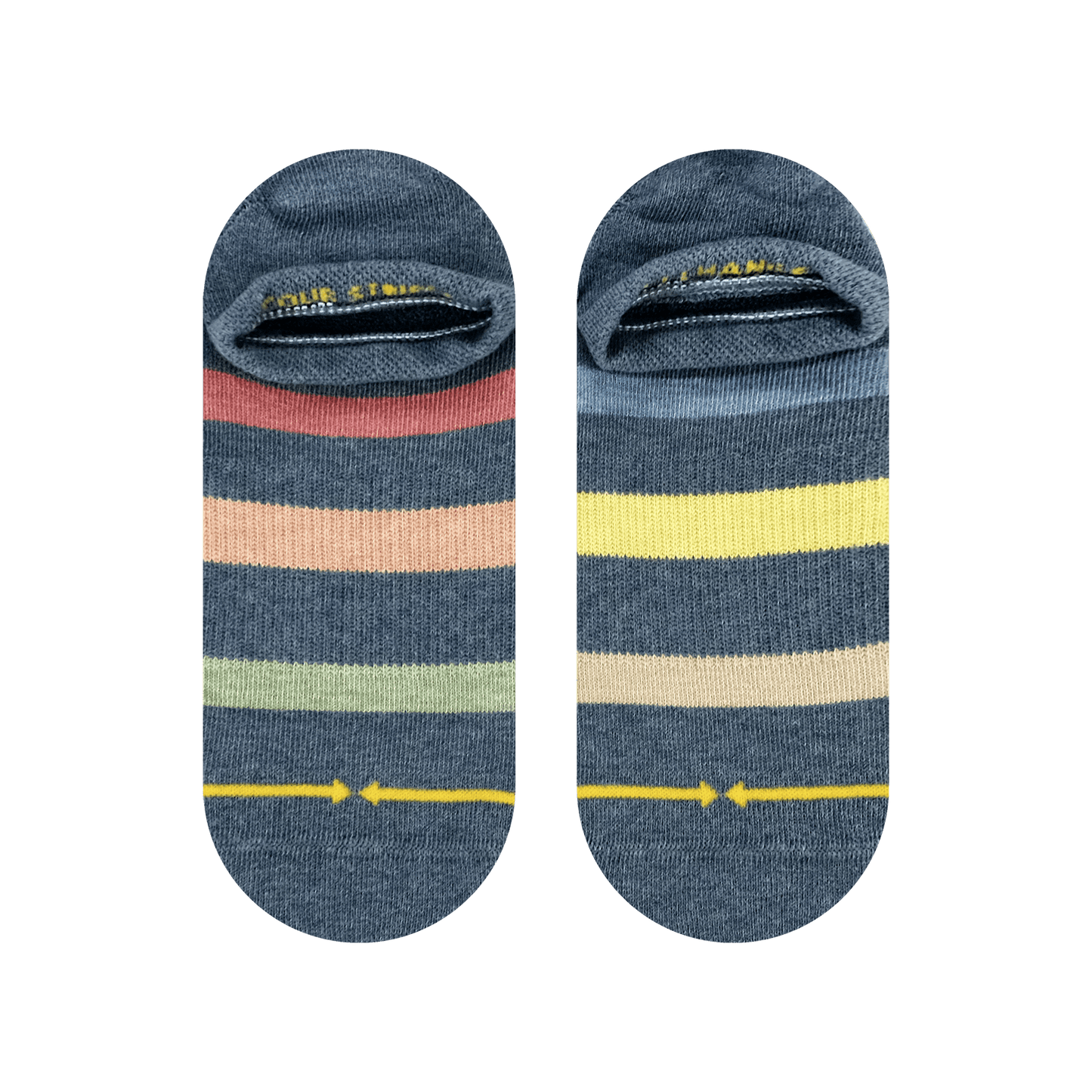 Pencil Stripe Plant Dye Adult No Show Socks 2-Pack