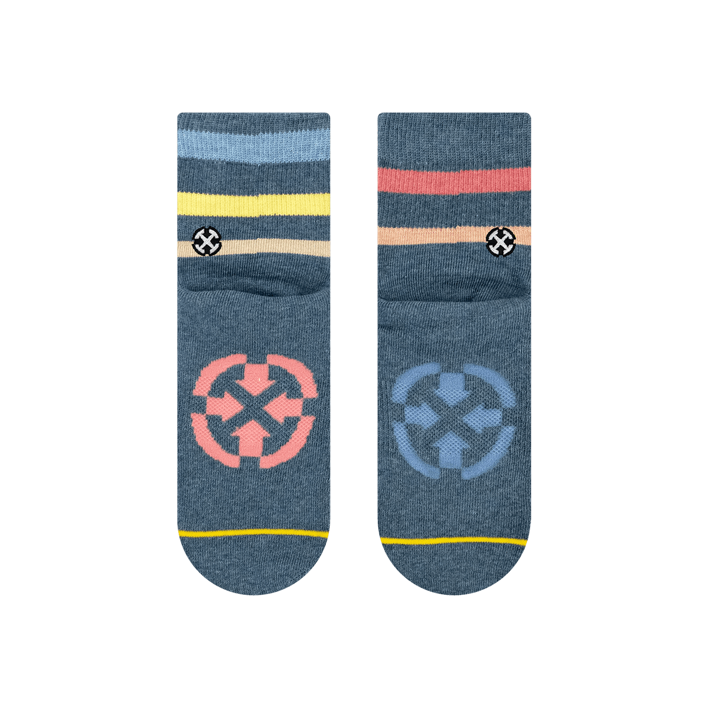 Rhythm Stripe Plant Dye Quarter Adult Crew Socks