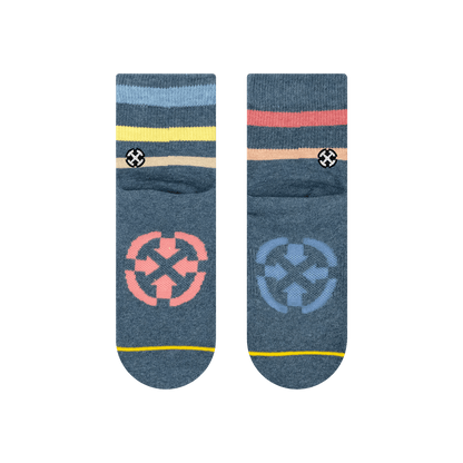 Rhythm Stripe Plant Dye Quarter Adult Crew Socks