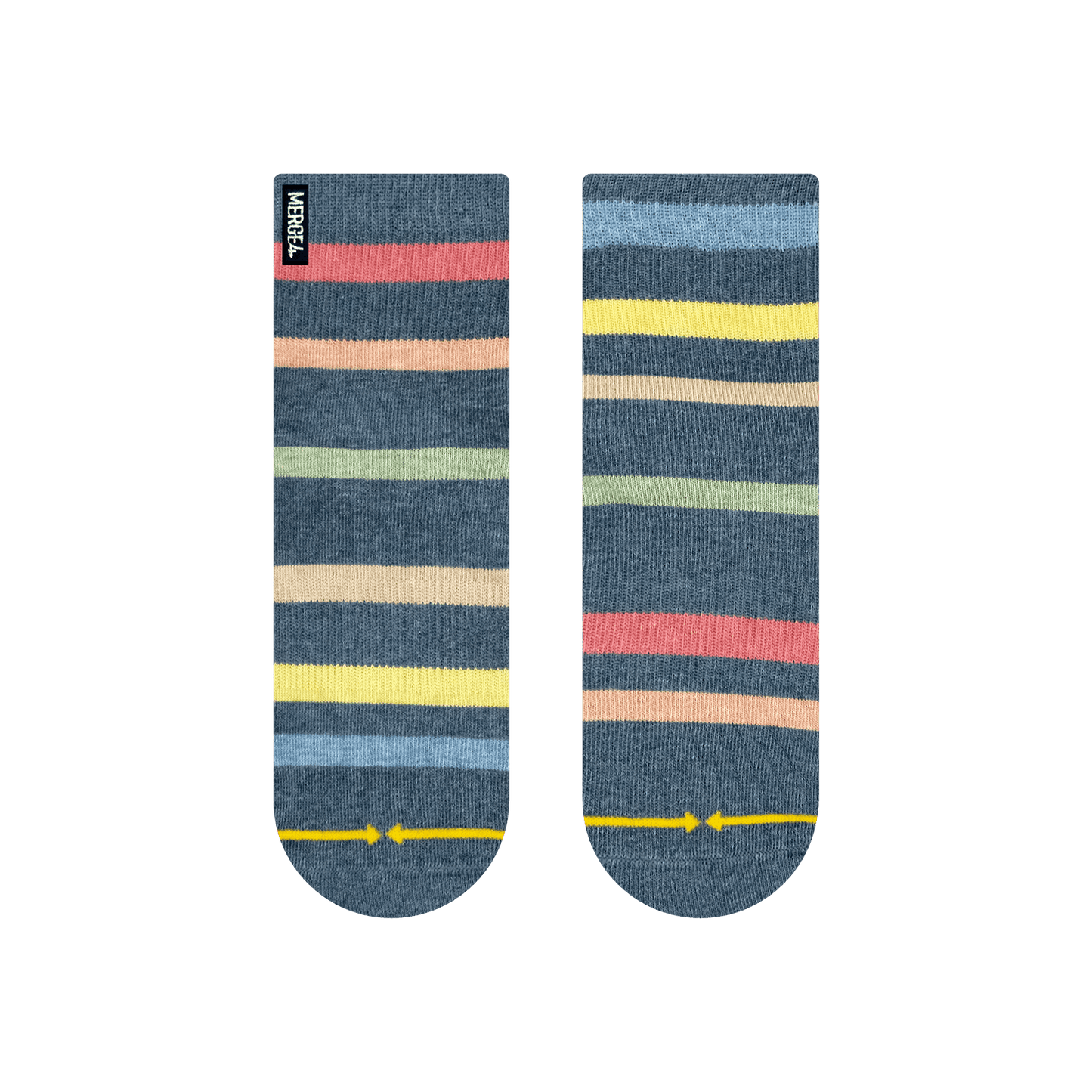 Rhythm Stripe Plant Dye Quarter Adult Crew Socks