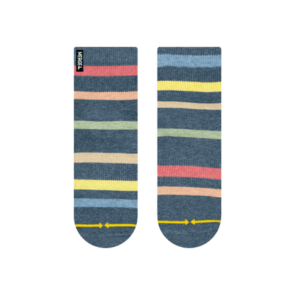 Rhythm Stripe Plant Dye Quarter Adult Crew Socks