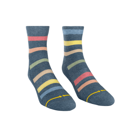 Rhythm Stripe Plant Dye Quarter Adult Crew Socks