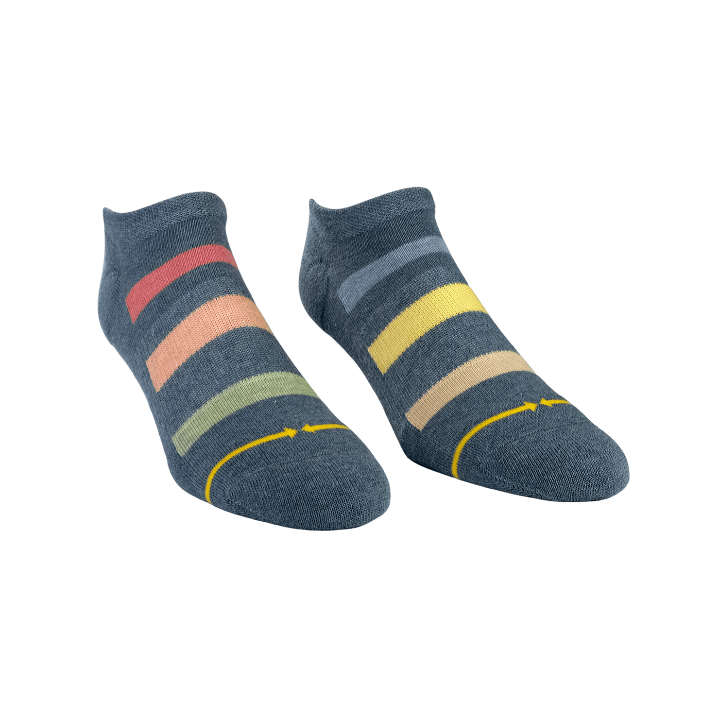 Rhythm Stripe Plant Dye Adult No Show Socks