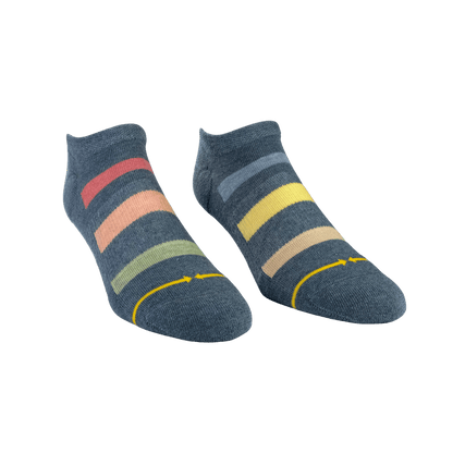 Rhythm Stripe Plant Dye Adult No Show Socks