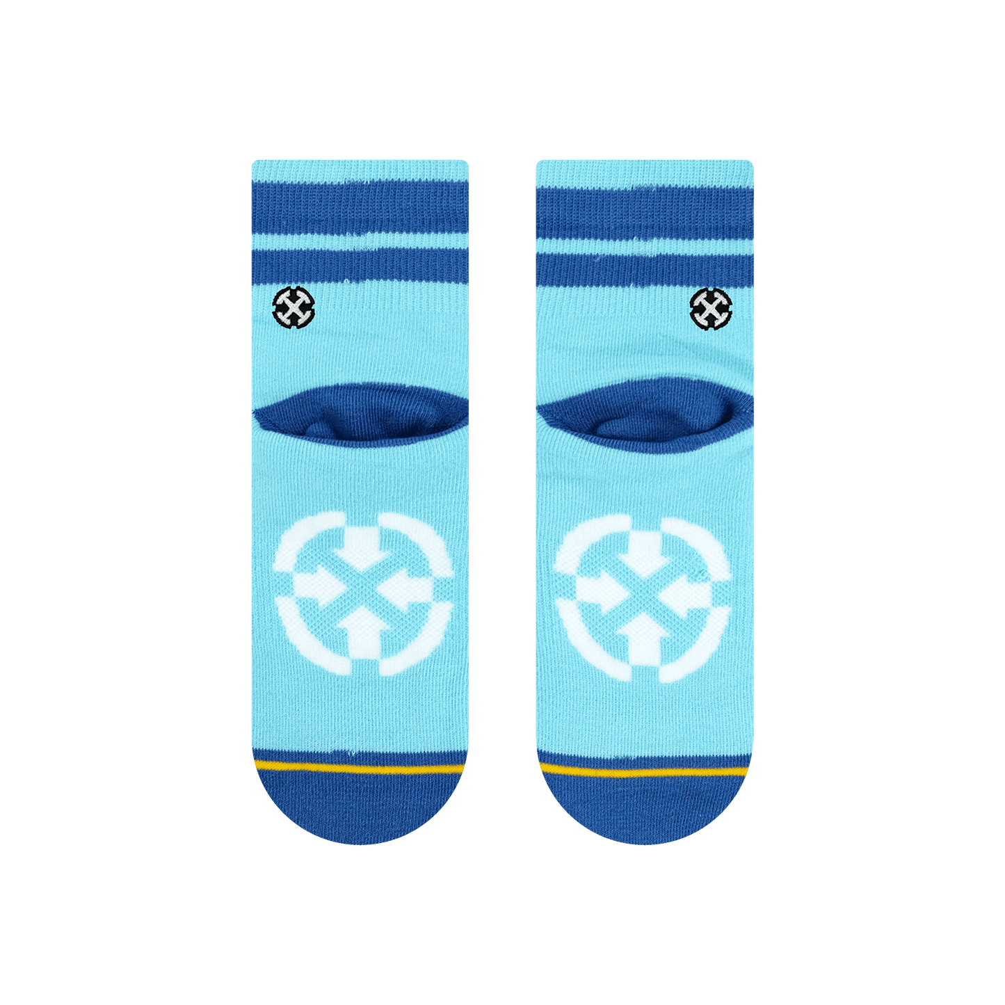 Organic Cotton Sky/Blue Adult Quarter Crew Socks