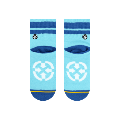 Organic Cotton Sky/Blue Adult Quarter Crew Socks