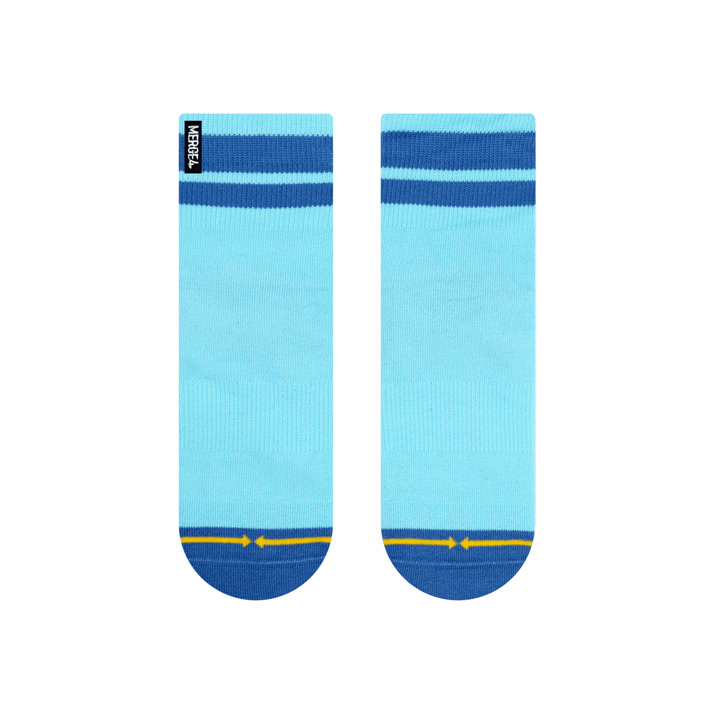Organic Cotton Sky/Blue Adult Quarter Crew Socks