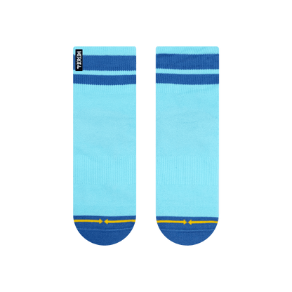 Organic Cotton Sky/Blue Adult Quarter Crew Socks