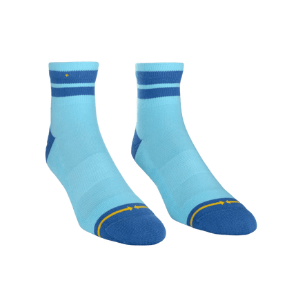 Organic Cotton Sky/Blue Adult Quarter Crew Socks