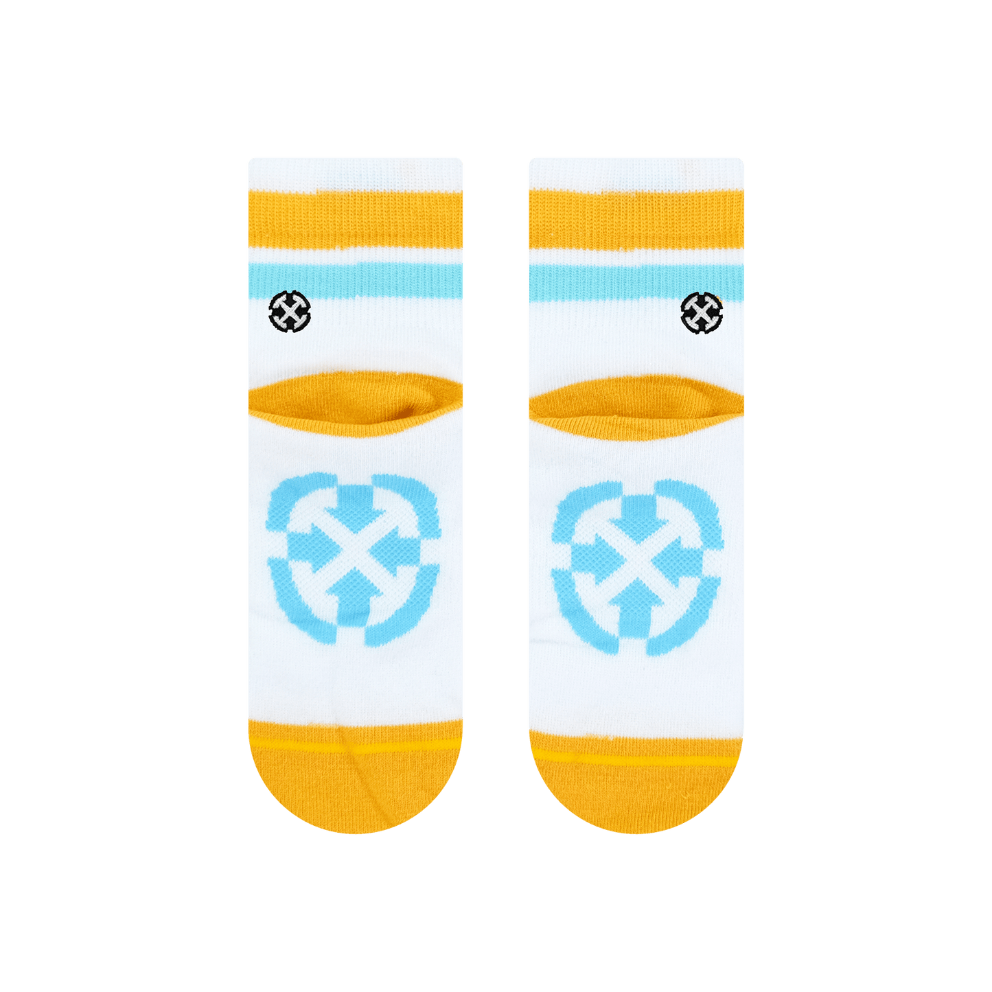 Organic Cotton White/Orange Adult Quarter Crew Socks