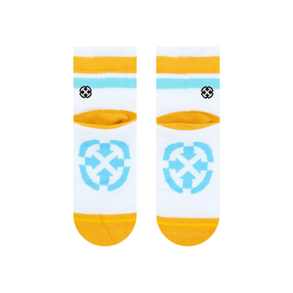 Organic Cotton White/Orange Adult Quarter Crew Socks