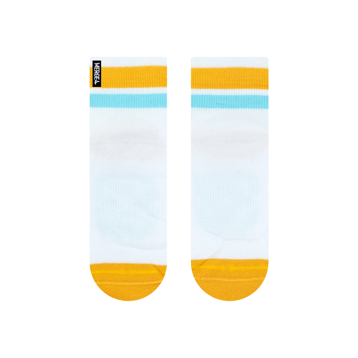 Organic Cotton White/Orange Adult Quarter Crew Socks