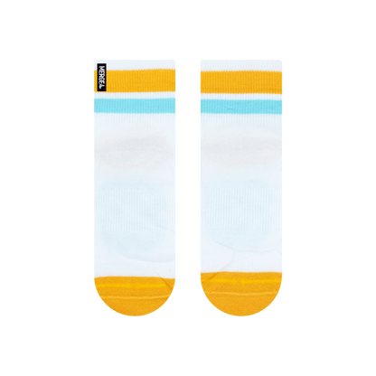 Organic Cotton White/Orange Adult Quarter Crew Socks