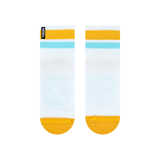 Organic Cotton White/Orange Adult Quarter Crew Socks
