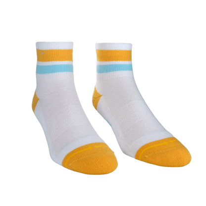Organic Cotton White/Orange Adult Quarter Crew Socks