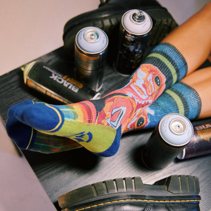 Taylor Reinhold Gorilla Graffiti Adult Crew Socks