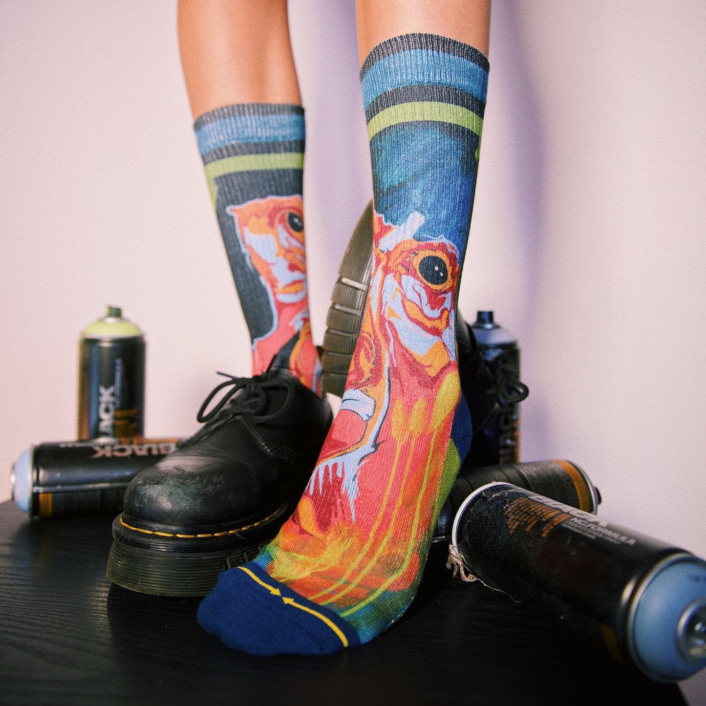 Taylor Reinhold Gorilla Graffiti Adult Crew Socks