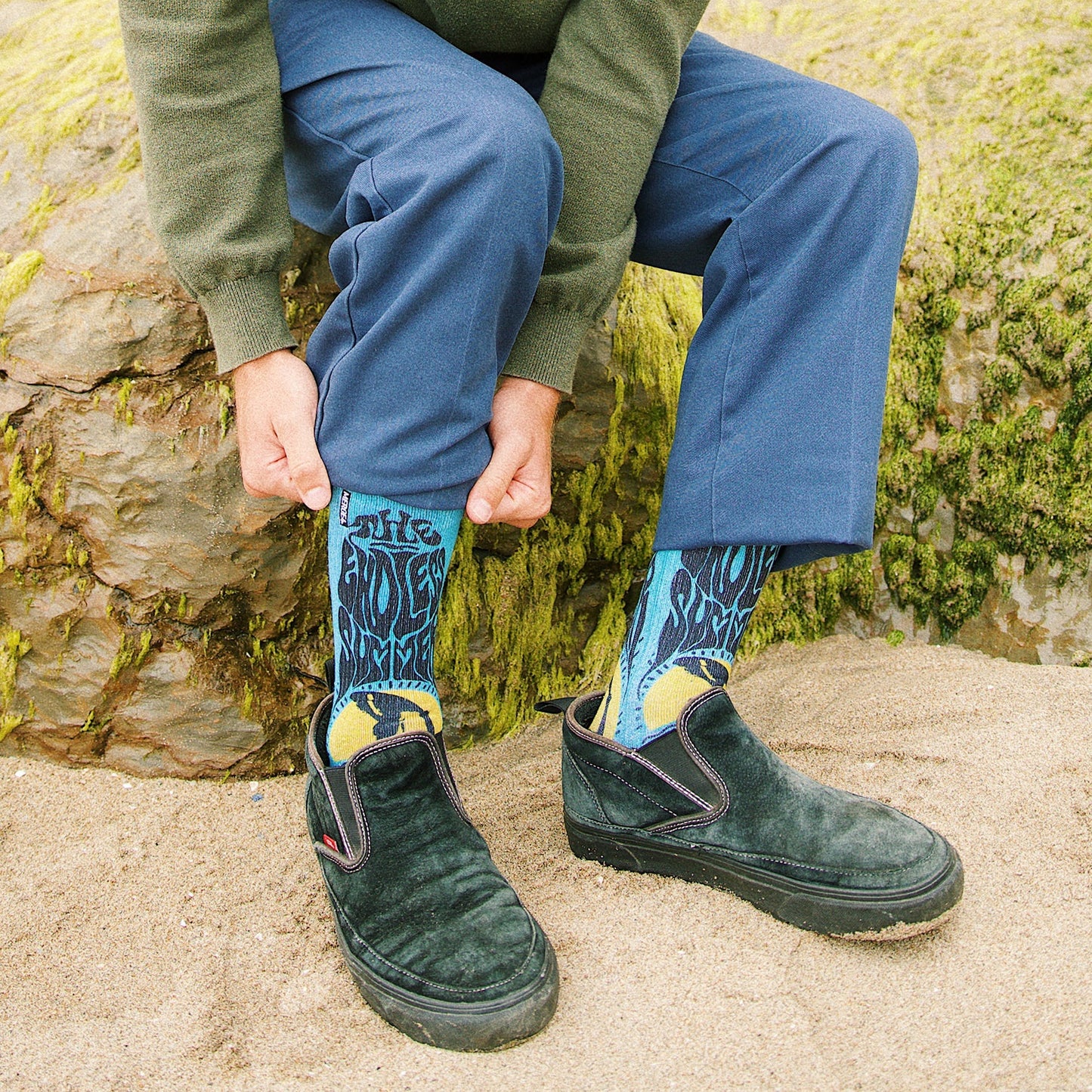 The Endless Summer Surfboard Adult Crew Socks