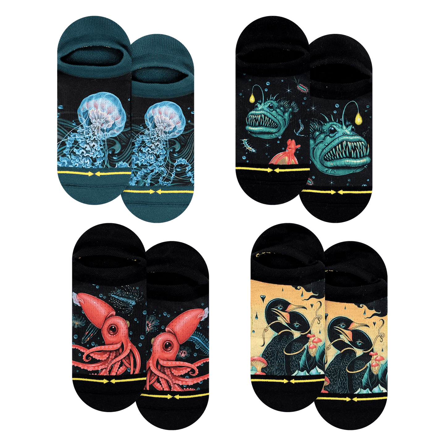 Umijoo Adult No Show Socks 4-Pack