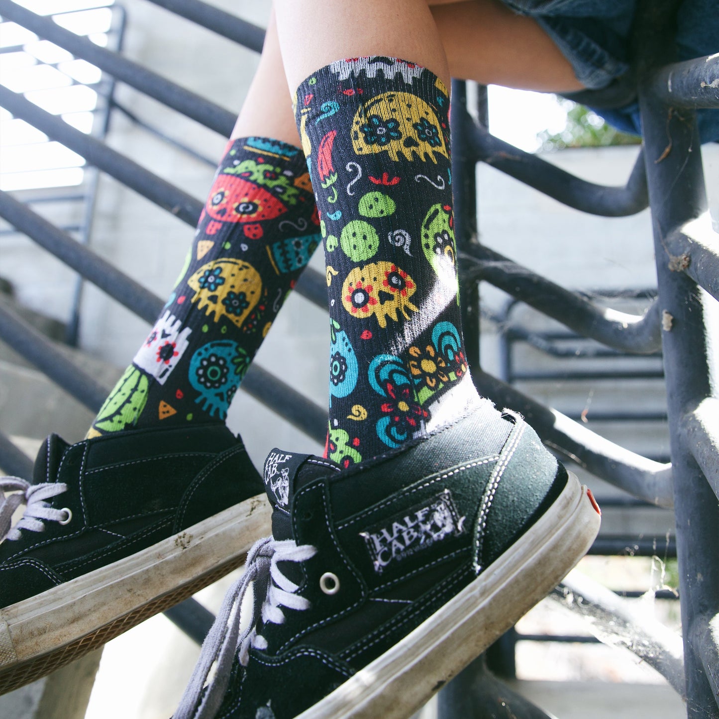 Walmazan Sugar Skulls Mini Adult Crew Socks