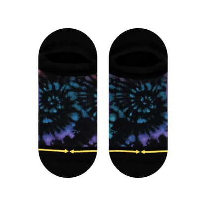 Far Out Tie Dye Adult No Show Socks