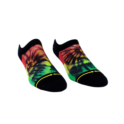 Rasta Tie Dye Adult No Show Socks