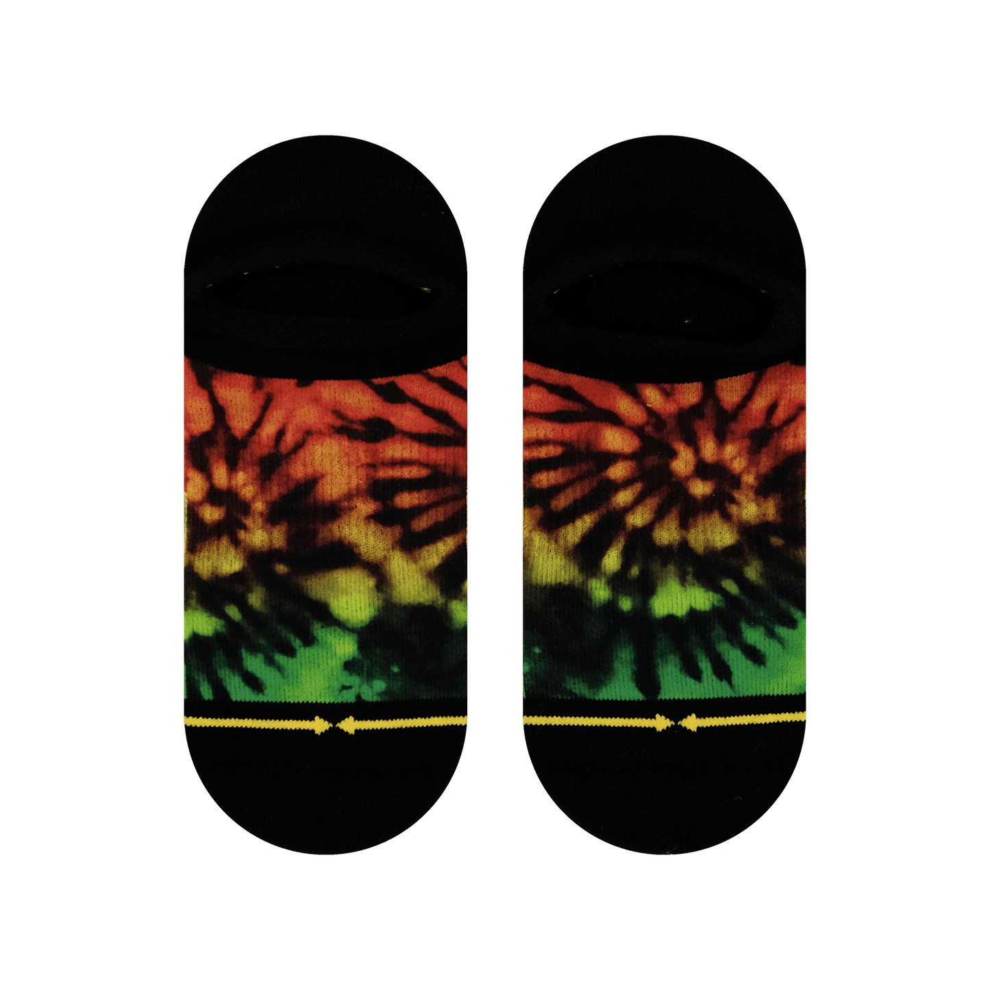 Rasta Tie Dye Adult No Show Socks