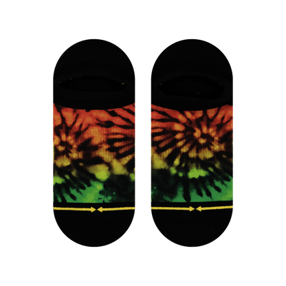 Rasta Tie Dye Adult No Show Socks